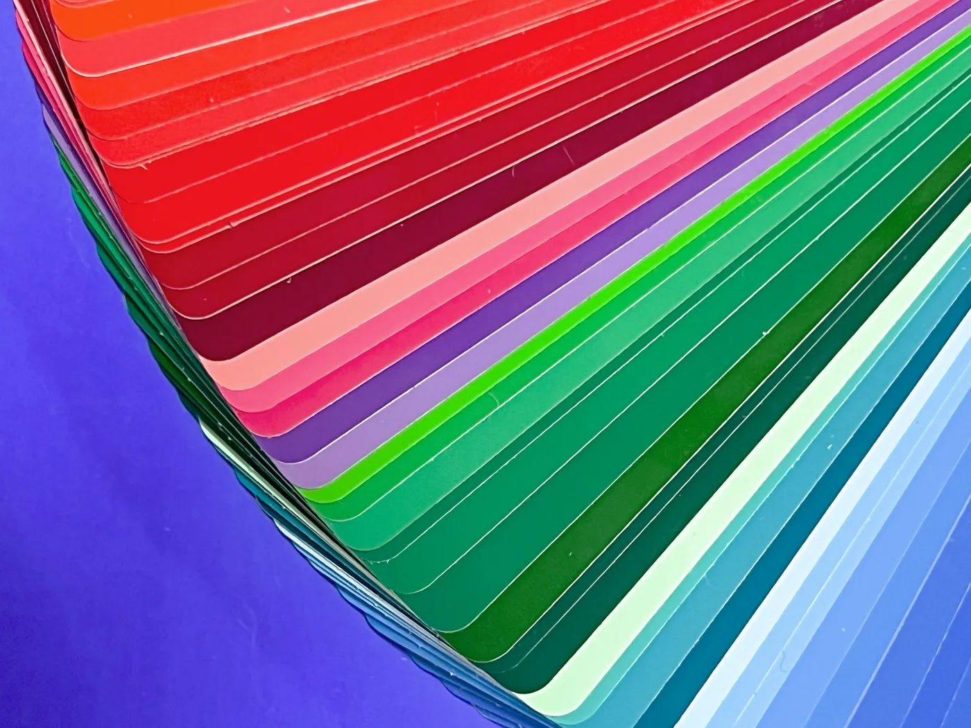 A fan of color swatches